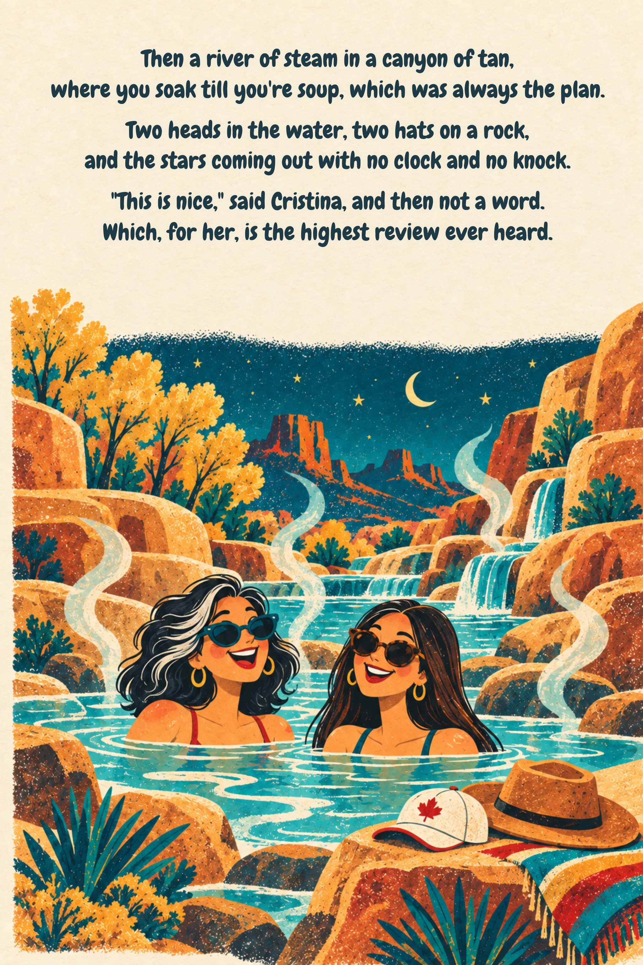 Page 10: The hot springs. Illustrated verse; full text follows.